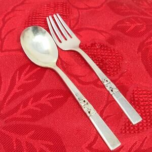 Set of 2 Infant/Childs Pcs Oneida Community MORNING STAR Silverplate
